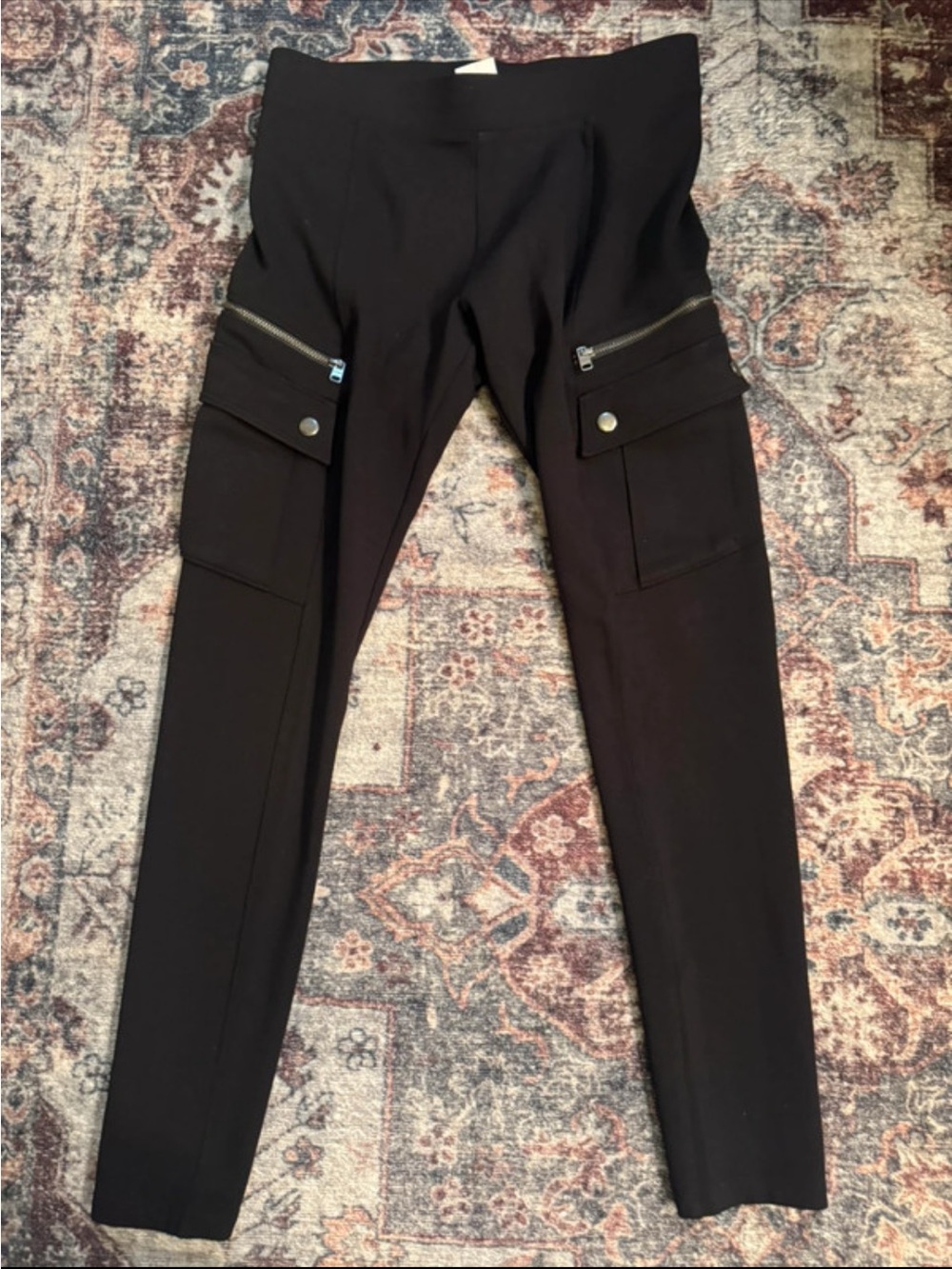 Express High-Rise Black Cargo Ponte Pants